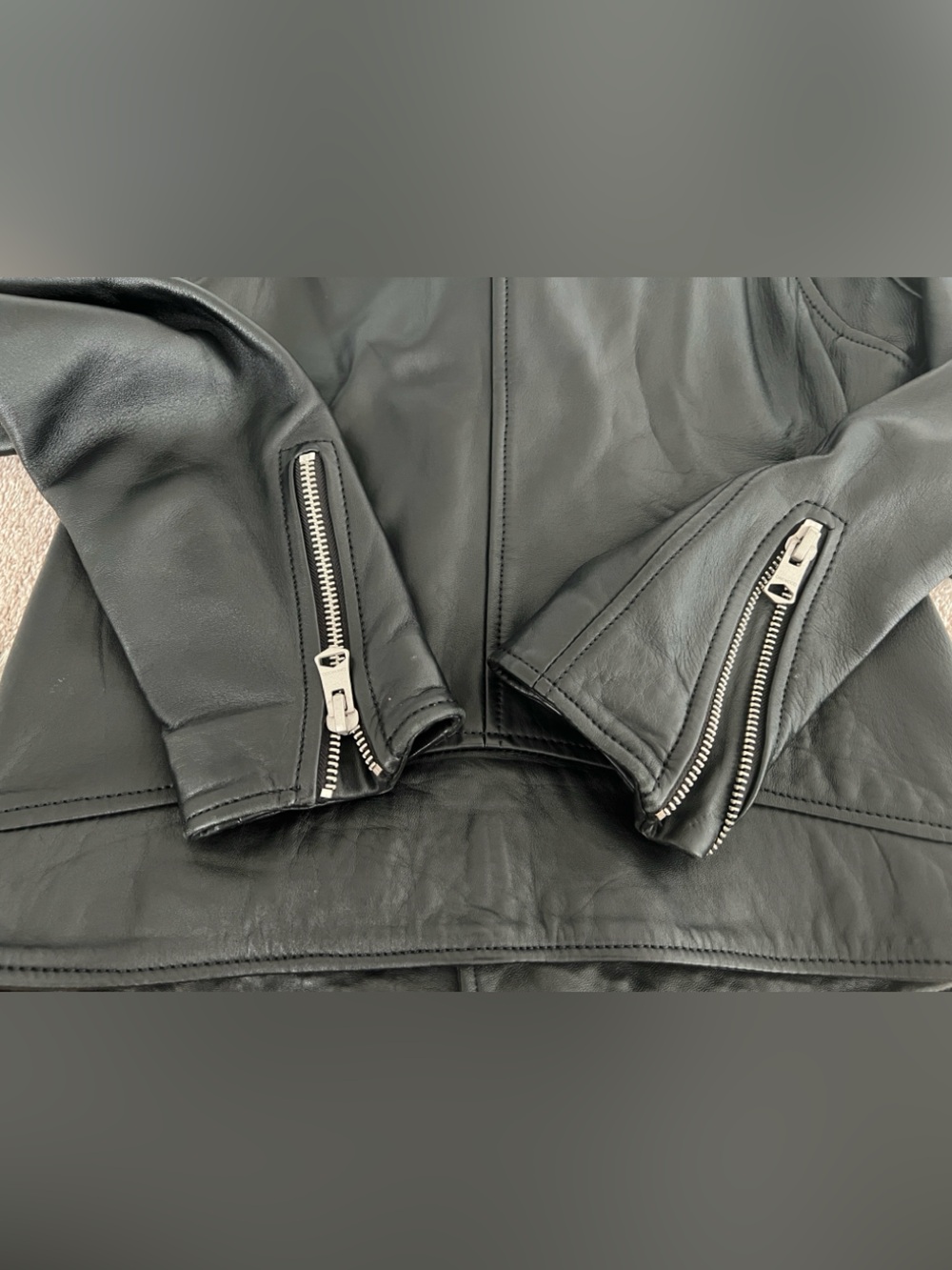 OAKWOOD “ICONIC” Authentic Lambskin Leather Biker Jacket – Men’s Size Small - Picture 12 of 17